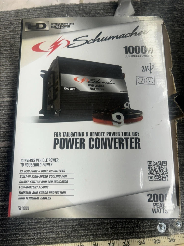 New Schumacher SI1000 1000W Portable Power Converter Inverter 12V DC to 120V AC