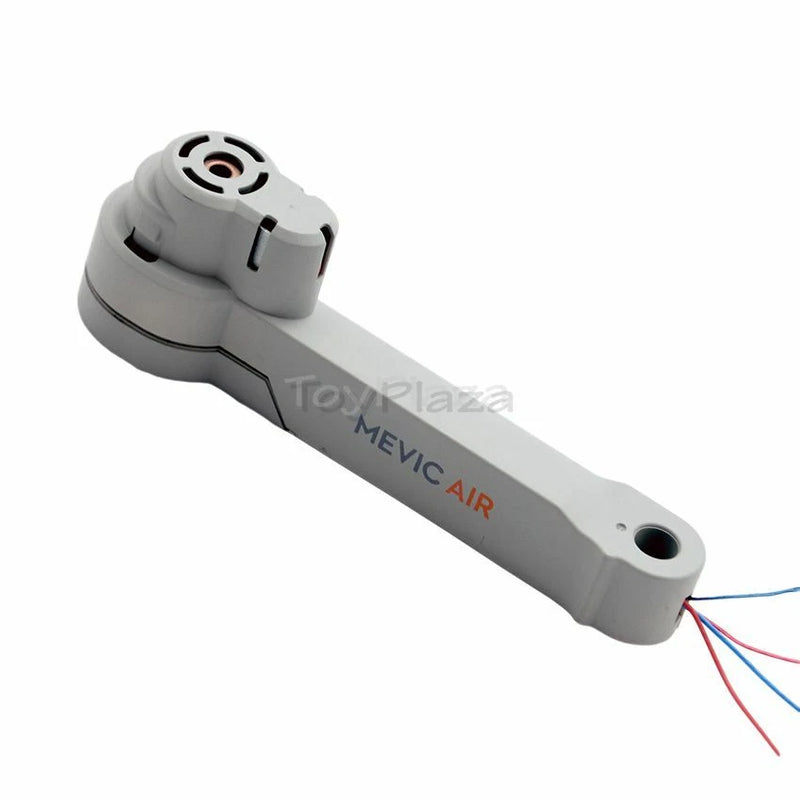 Gray RC quadcopter GPS motor power arm with mounting hole and wire leads