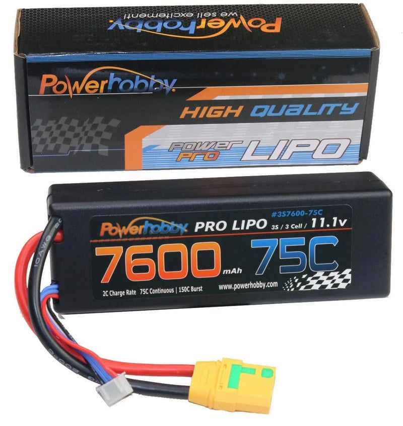 3S 11.1V 7600mAh 75C XT90 Hard Case Lipo Battery Powerhobby PHB3S760075HCXT90 Battery