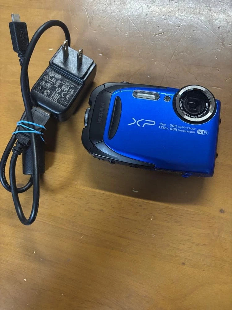 FUJIFILM FinePix XP80 Waterproof CCD Digital Camera Blue Tested Japan