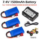 WLtoys 144010 Battery 7.4V 1500mAh Lipo Battery for WLtoys A959-B/A969-B 144001