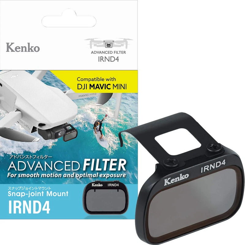 IRND4 advanced filter for drone camera with snap-on mount, dark gray glass
