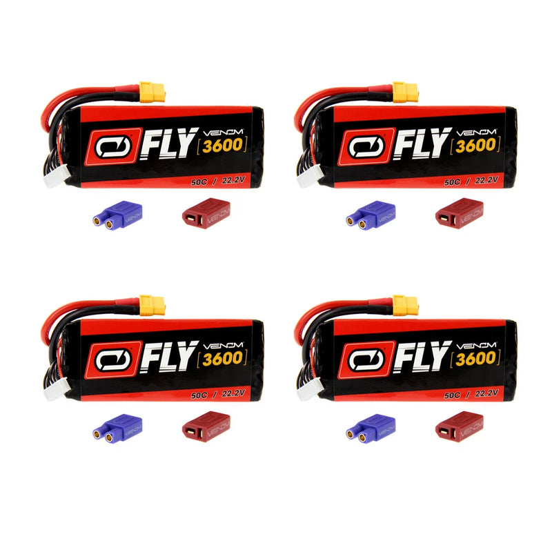 Venom Fly 50C 6S 3600mAh 22.2V LiPo Battery with UNI 2.0 Plug x4 Packs Battery