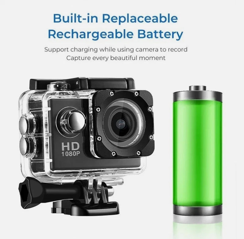 4K Ultra HD Action Camera with 2.0" HD Screen, 3MP Photo, 900mAh Battery