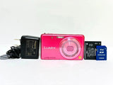 Panasonic LUMIX DMC-FX80 Compact Camera Pink w/ Battery SD2GB Strap AC USB