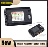 Dual Channel RC Charger 500W 15A for 1-6S Lipo Batteries ToolkitRC M6D