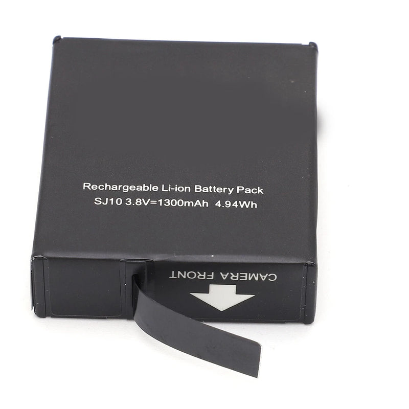 Black rechargeable li-ion battery pack with cable and printed specs