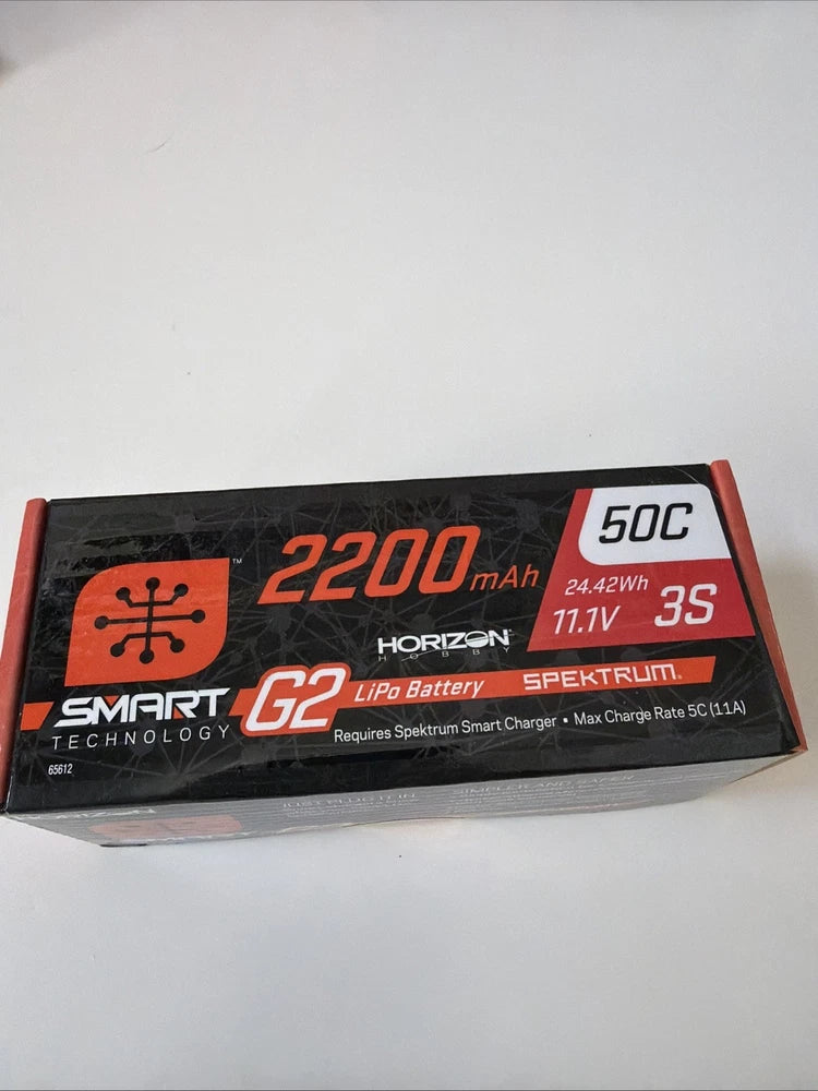 New - Spektrum SPMX223S50 11.1V 2200mAh 3S 50C Smart G2 LiPo Battery: IC3 HH Battery