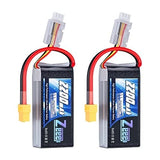2 Pack 2200mAh 7.4V 50C Lipo Battery XT60 Connector RC Drone Battery