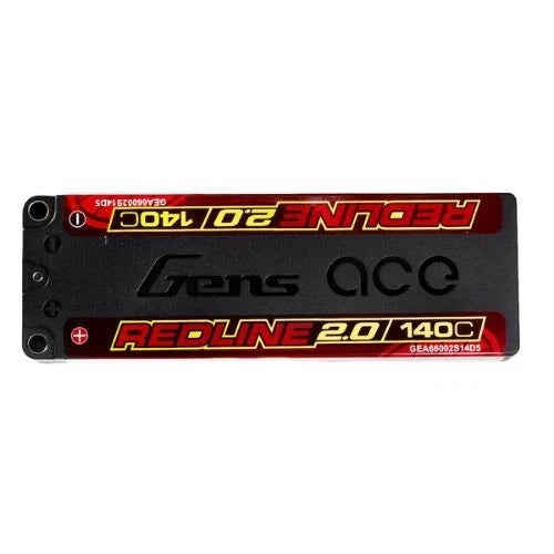 Gens ace 6600mAh 2S 7.6V 140C Redline 2.0 Series Lipo Battery with 5.0mm Bullet Battery