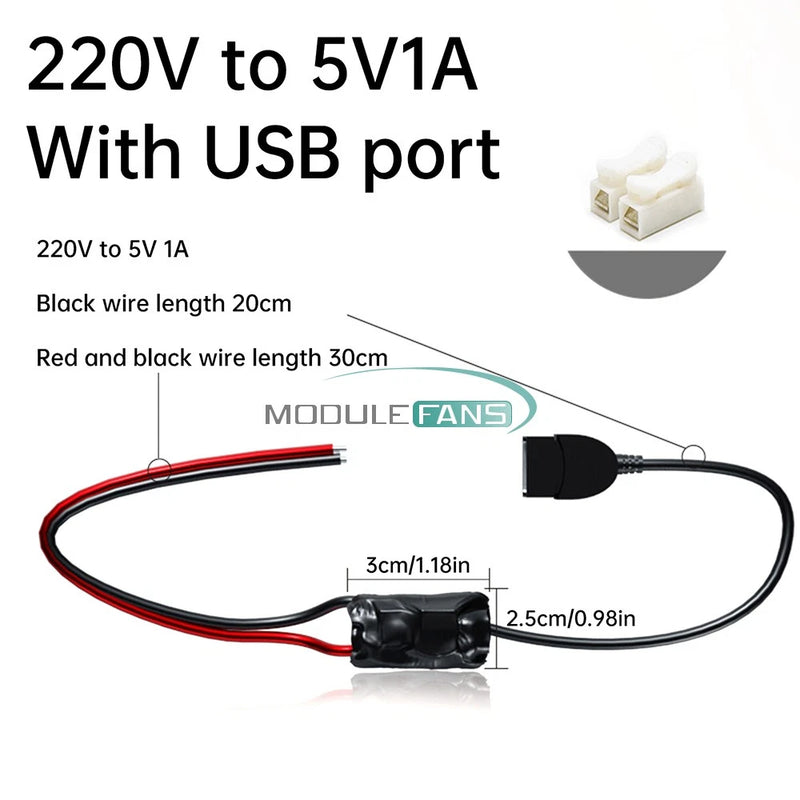 AC 220V to DC 5V 1A Wireless Camera Transformer Step-down Converter Power Module