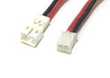 2-pin PH 2.0mm connector pair with red and black silicone wires, white housings