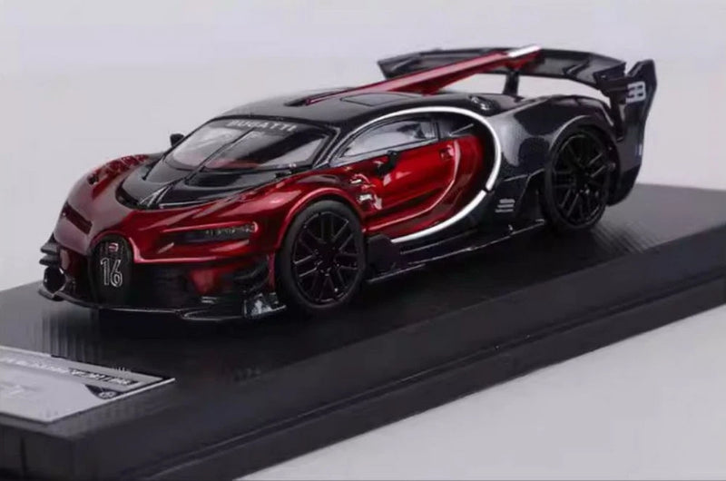 MJ Model 1/64 Red Bugatti Vision Gran Turismo Diecast-Concept Car Collectible