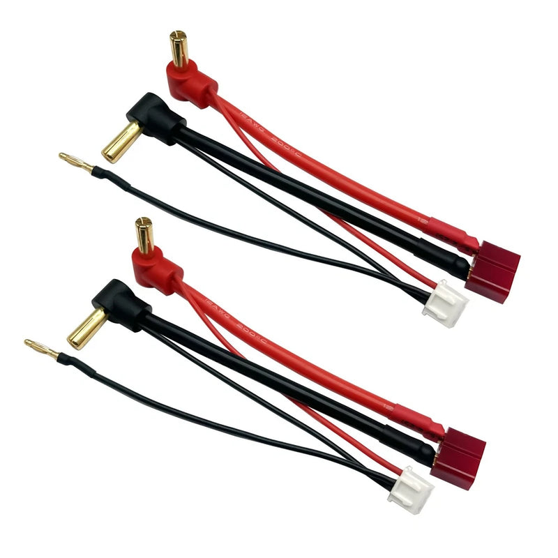 FLY RC 2pcs 5mm Bullet Banana to Female T-Plug LiPo Battery Standard, Red Battery