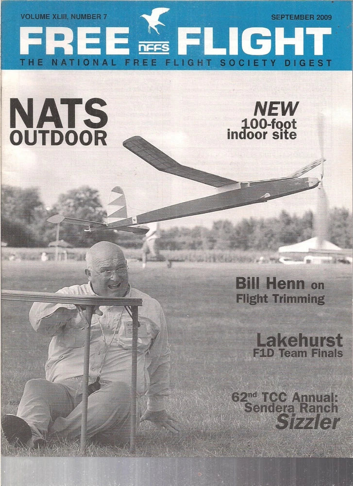 September 2009 free flight society digest magazine cover with airplane and pilot portrait