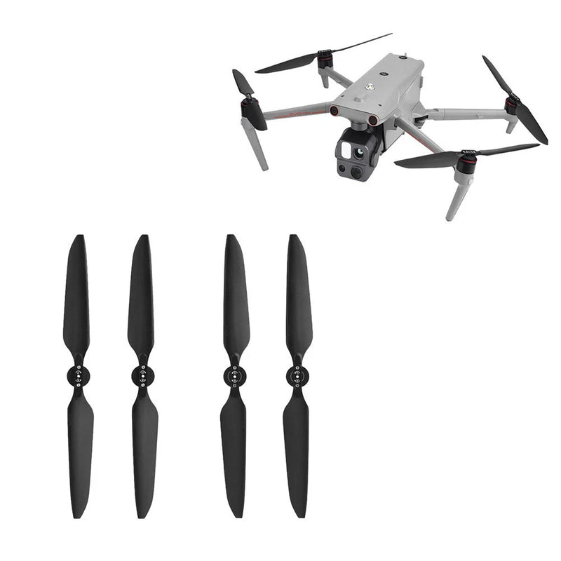 Black drone propeller blades set of four with hubs