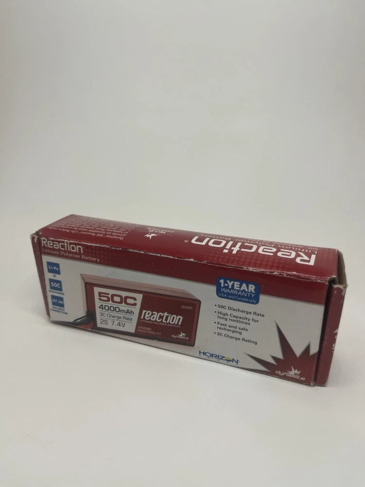 Dynamite Reaction 2S 7.4V 4000mAh 50C LiPo Battery EC3 DYNB3800EC Battery