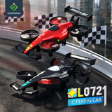 L0721 RC Flying Car Drone 2.4G 4-Motor Stunt Race Car Mode One-Key Switch LED