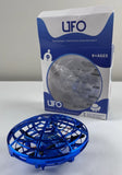 UFO blue LED interactive flying drone aircraft with circular propeller cage