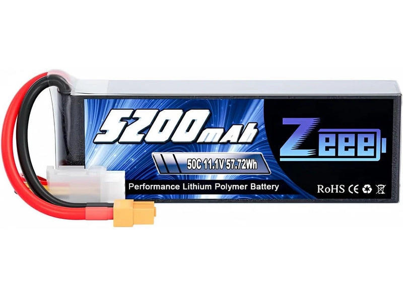 Zeee 3S Lipo Battery 5200mAh 50C 11.1V RC Batteries with XT60 Connector