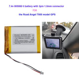 Li-polymer 805060 battery with 3-pin 1.0mm connector and red/black leads