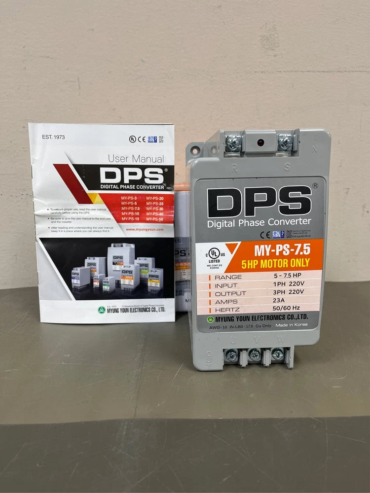 DPS Sinlge Phase to 3 Phase Converter, 7.5HP, 23A, Input/Output 200V - 240V My-P