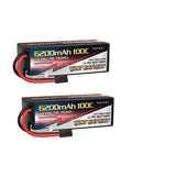 14.8V 6200mAh 4S LiPo hardcase battery pack with red/black leads