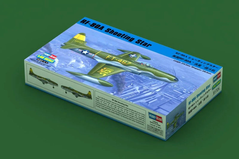Hobbyboss 1/48 RF-80A Shooting Star model kit box with aircraft artwork