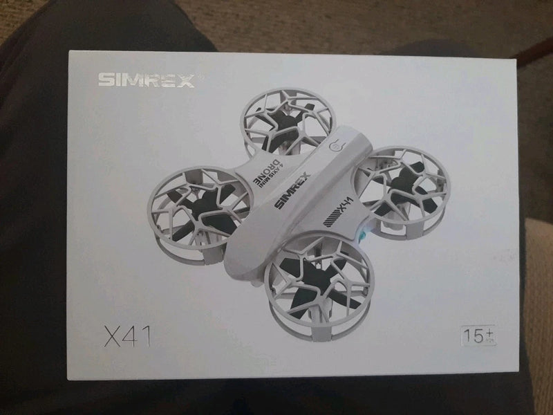 SIMREX X41 beginner drone box showing quadcopter with four propellers