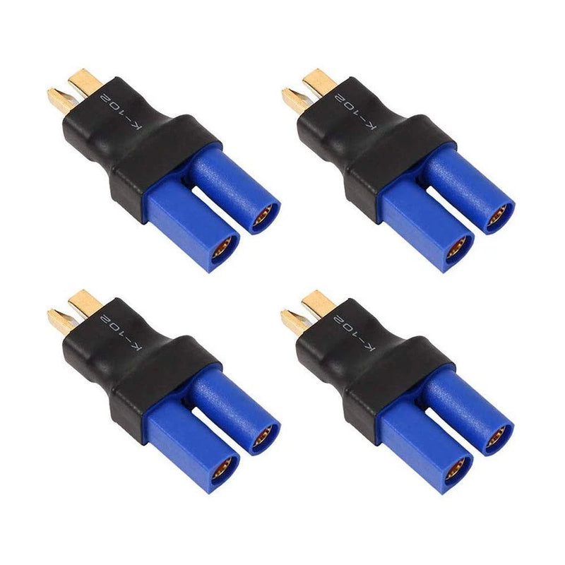 Youme T Male to EC5 Female Adapter Plug for RC LiPo Battery Model Drone 4pc | T Battery