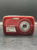 Panasonic Lumix DMC-S3 Digital Camera - Tested & Working - Red - No Charger.