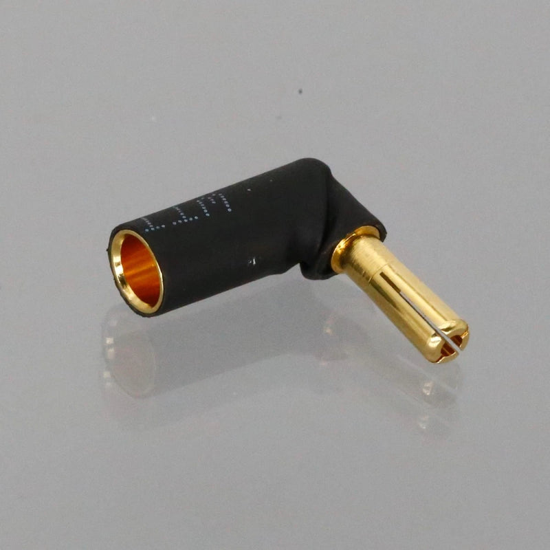 90-degree ESC adapter with black heat-shrink and gold-plated 4mm male connector