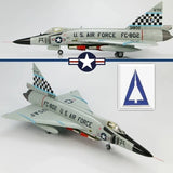 1/72 scale gray U.S. Air Force jet model with black nose, delta wing, FC-802 markings