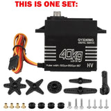 40kg digital servo set: black servo, QY3240MG label, with horn and screws