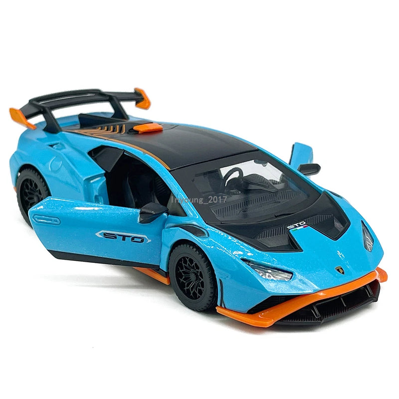 1/40 Lamborghini Huracan STO Model Car Diecast Toy Cars Toys for Boys Kids Blue