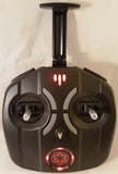 Dark gray Star Wars speeder bike drone remote controller with twin joysticks and red LED