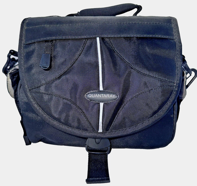 Quantaray Nikon Canon Mirrorless DSLR Black Camera Bag/Extra Strap 10"x8"x6"