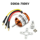 2x Anoel DYS D2836 750KV 2-4S 4.0mm Shaft Outrunner Brushless Motor For RC Drone