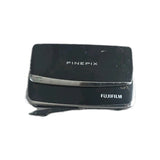 Black Fujifilm FinePix digital camera top with FinePix and Fujifilm logos