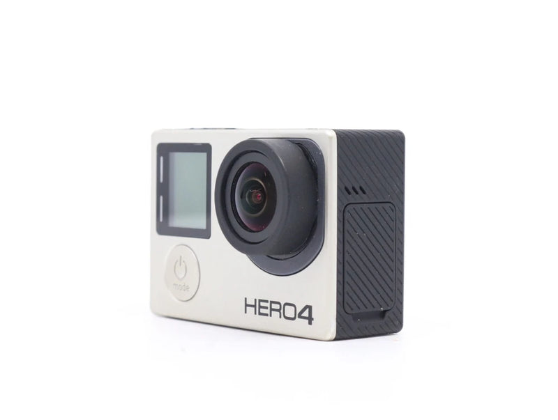 GoPro HERO4 action camera with front LCD screen and round lens