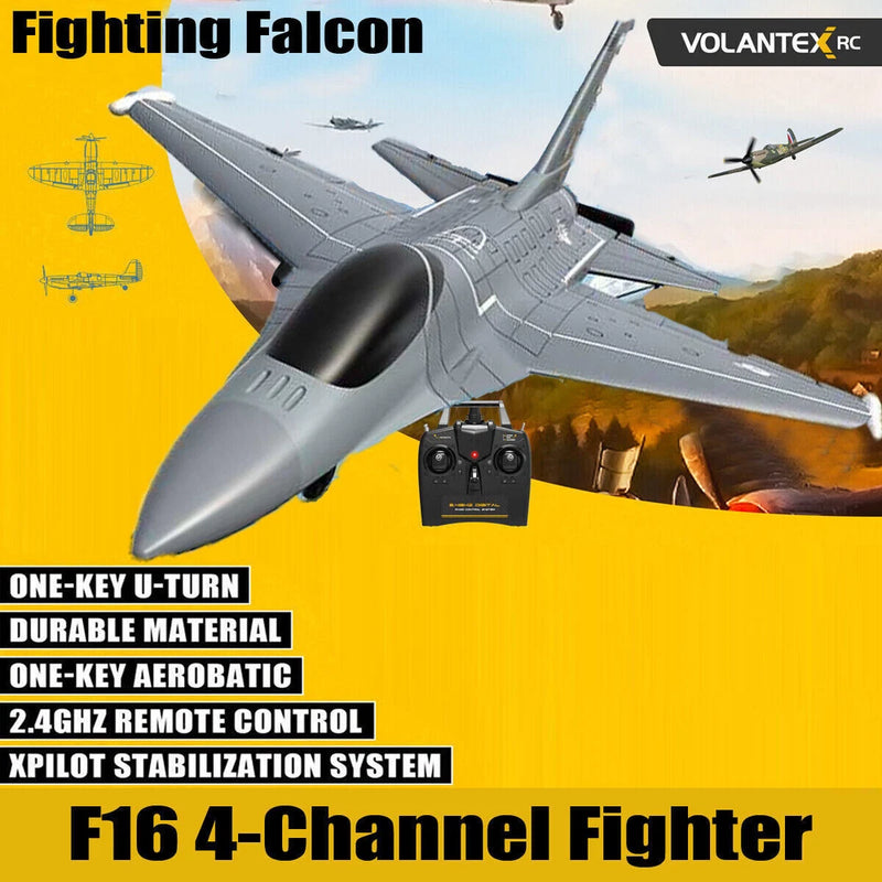 VOLANTEX RC Airplane 2.4G F16 4CH Fighting Falcon Flight Aerobatic Glider plane