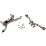 Reinforced steering gear servo mount set with brackets and screws, silver metal RC part
