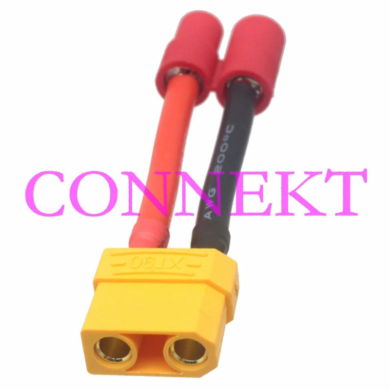XT90 Female to HXT 6mm bullet male jack 10AWG 5CM Wire for Lipo Battery