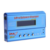 Blue digital LiPro balance battery charger with LCD display and control buttons