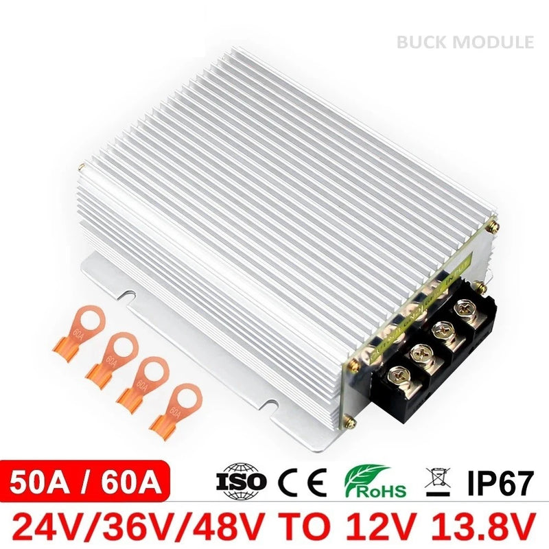 DC-DC Converter 24V 36V 48V-12V 13.8V 50A 60A Step Down Buck Voltage Regulator