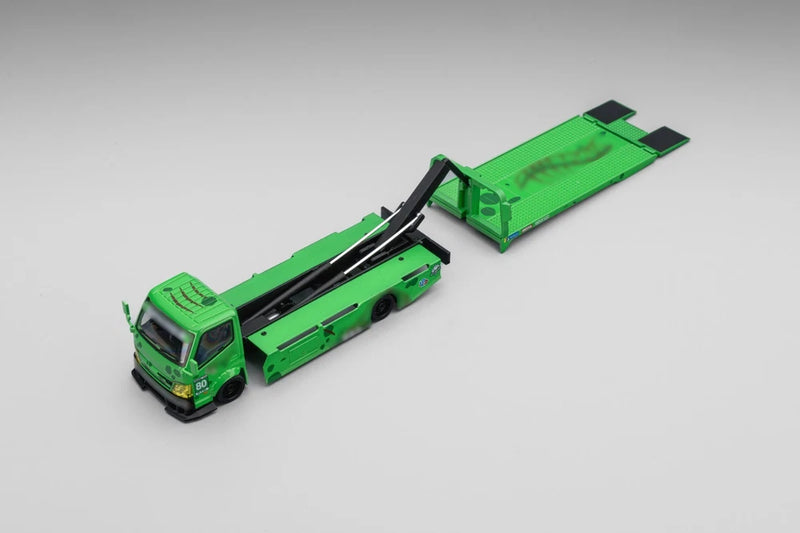 MEGAGEAR SCALE 1/64 CUSTOM TOW TRUCK"GREEN DINOSAUR" Diecast Model Truck Alloy
