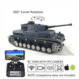 7.0 Henglong 1/16 Panzer IV F2 RTR RC IR BB Tank 3859 FPV Metal Wheel 360 Turret