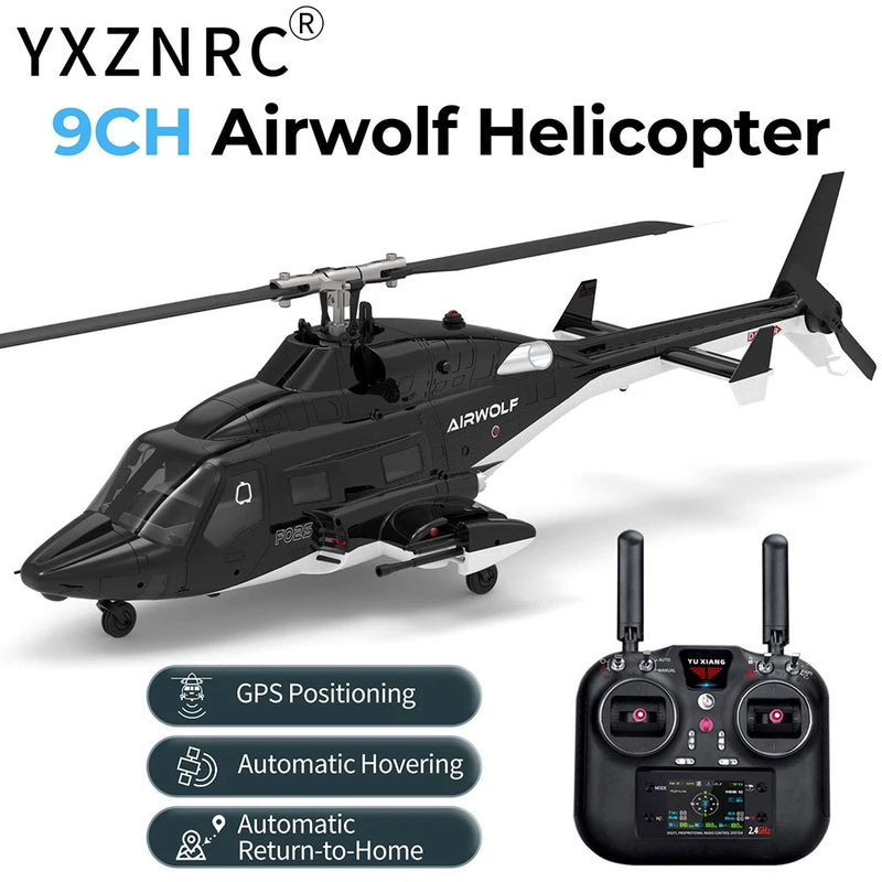 YUXIANG F02S Airwolf 9CH GPS 3D Optical Flow Positioning RC Helicopter 3 Battery