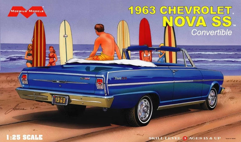 Moebius 2318  1963 Chevrolet Nova SS Convertible plastic model kit 1/25