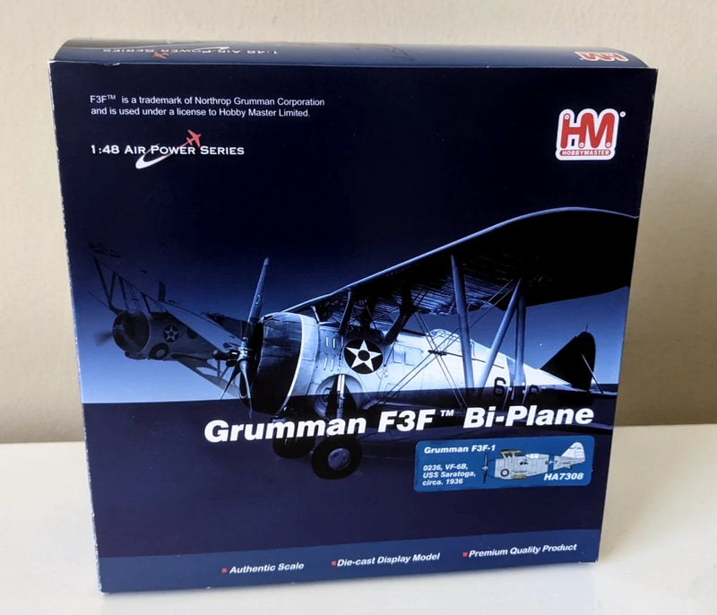 Hobby Master HA7308 1:48 Grumman F3F VF-6b USS Saratoga 1936 Diecast Model NEW
